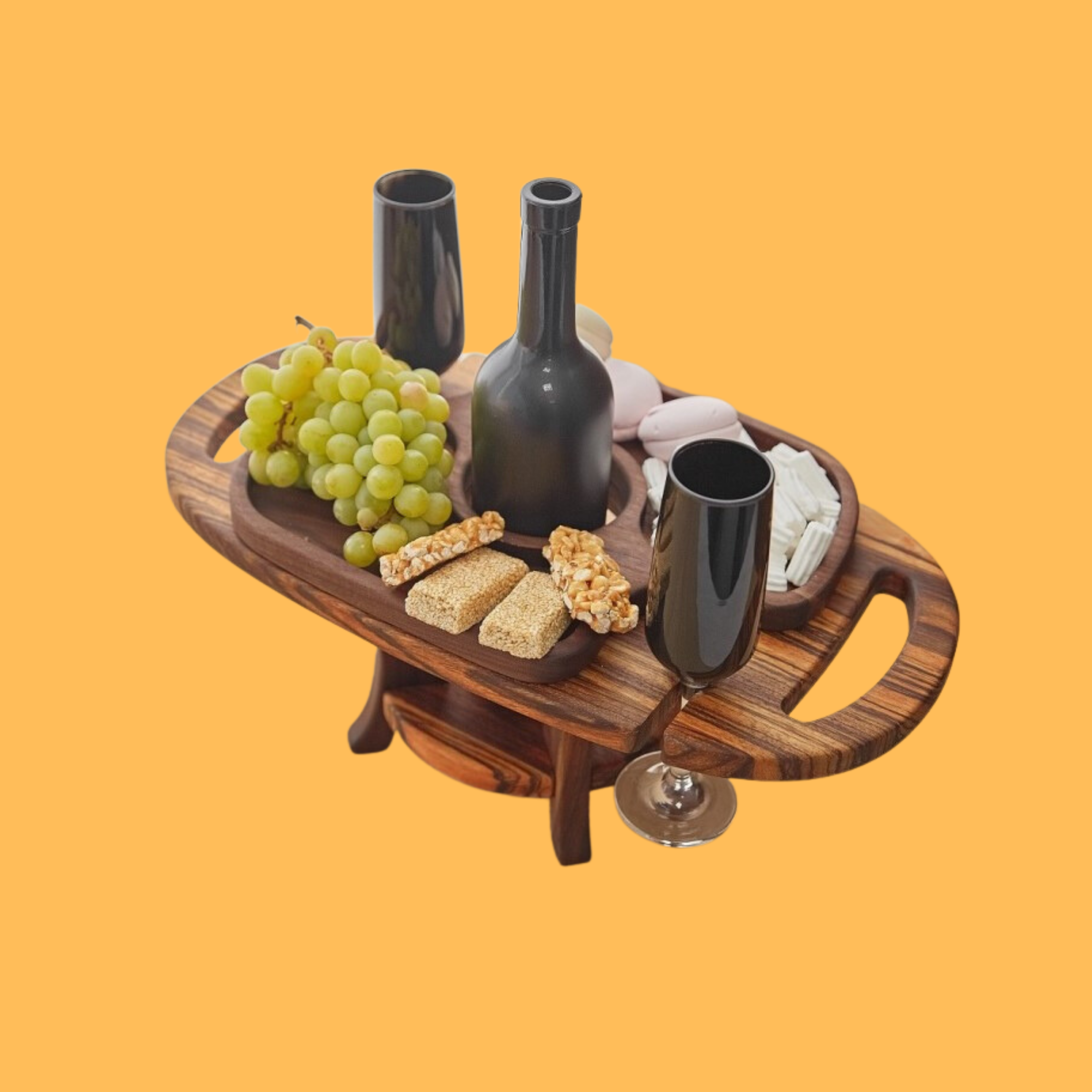 Oval Wine Serving Tray, custom laser-cut wooden product by Engravia Mauritius