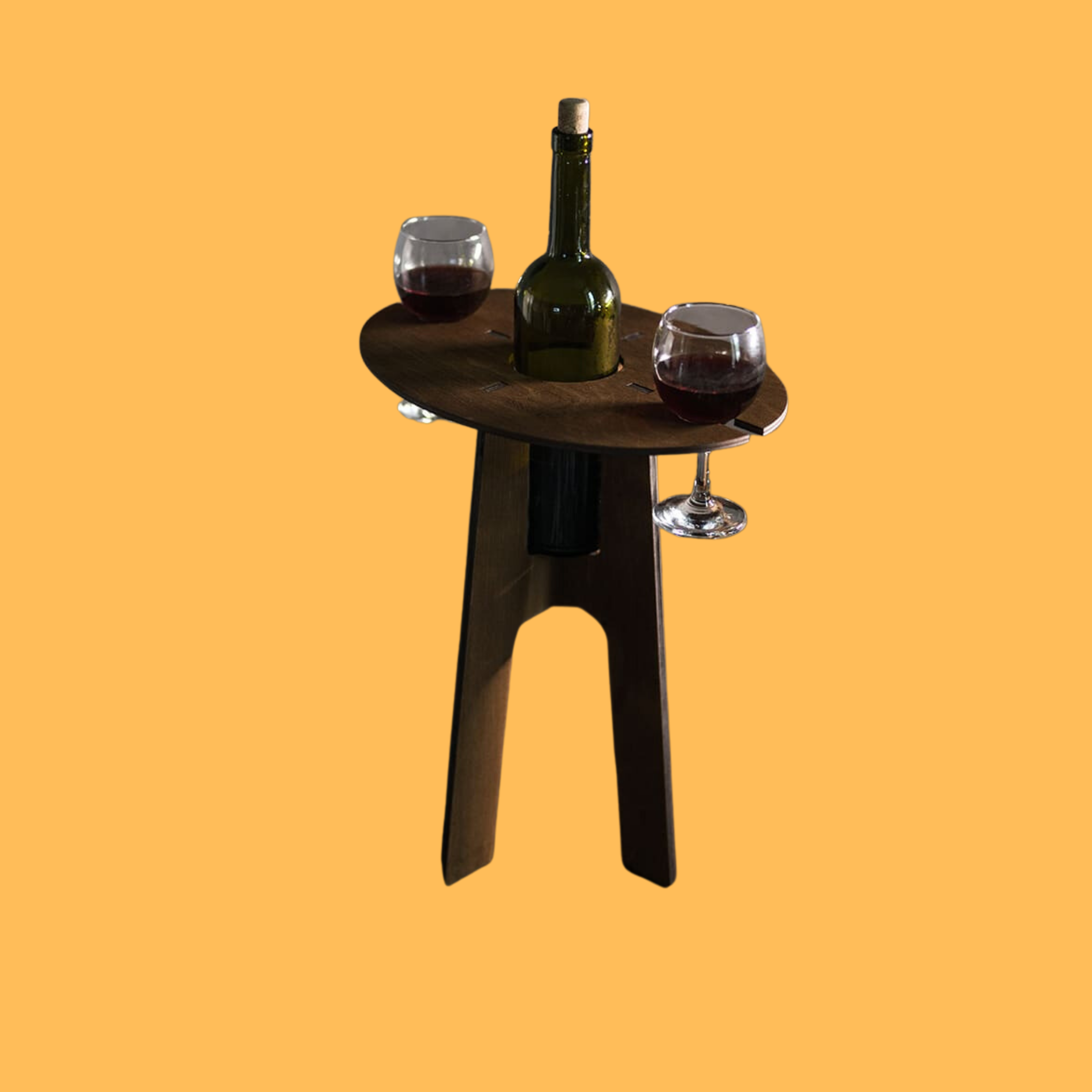Pedestal Wine Serving Table, custom laser-cut wooden product by Engravia Mauritius