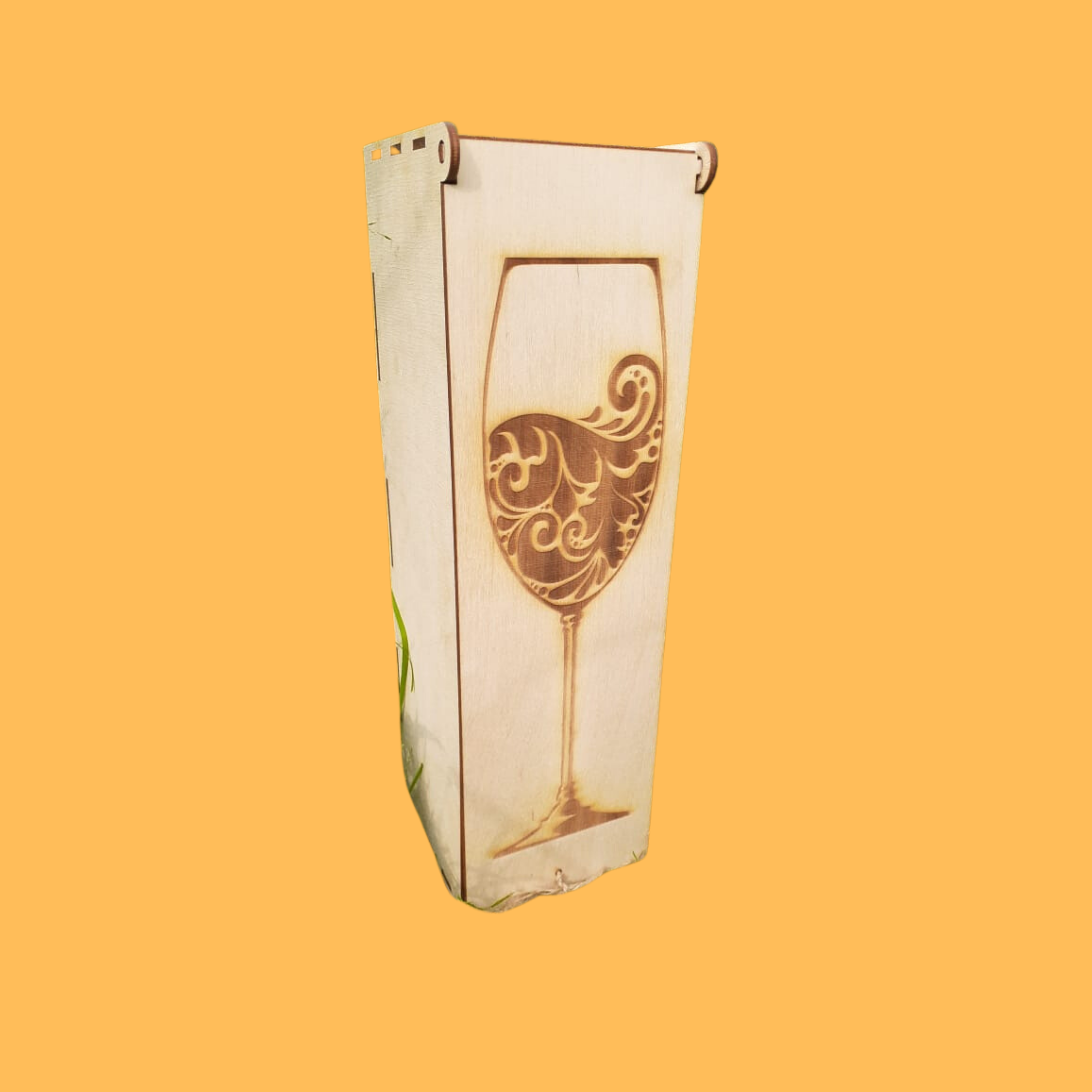 Curved Bottle Sleeve, custom laser-cut wooden product by Engravia Mauritius